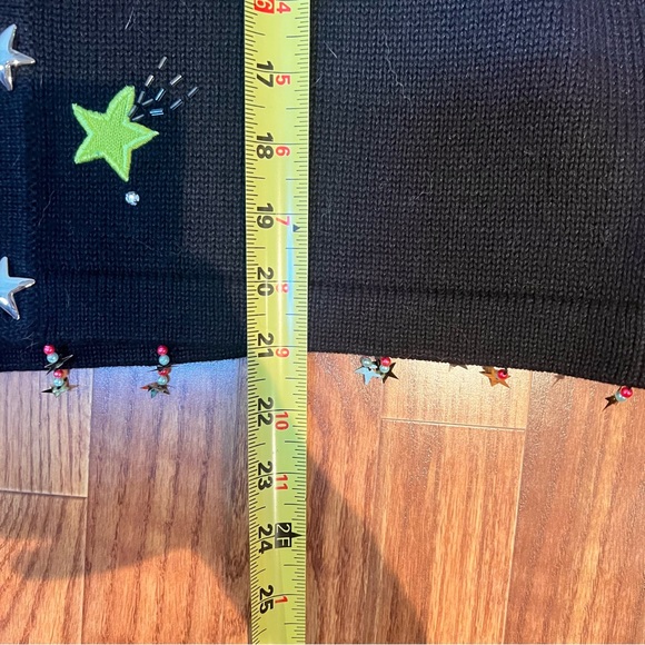 VINTAGE | rare star print sequin maximalism knit cardigan sweater - Picture 3 of 10